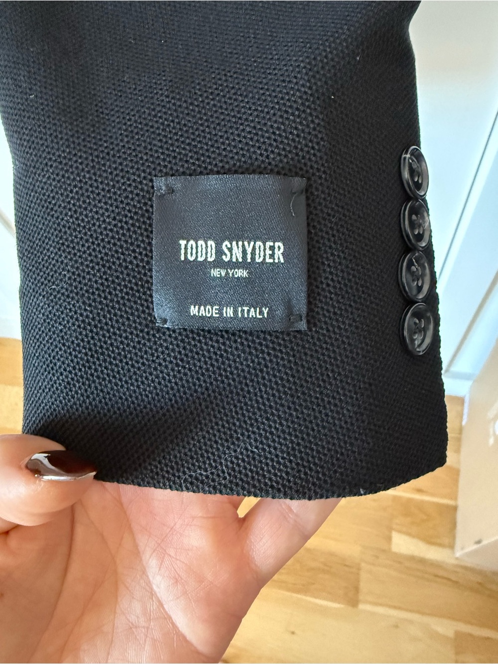 Todd Snyder Knit Black Men's Two-Button Sport Coat - Picture 3 of 4